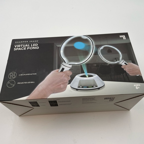 Virtual LED Space Pong Sharper Image - 1 Or 2 Players Projected Led Ball - Picture 1 of 5